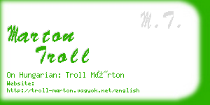 marton troll business card